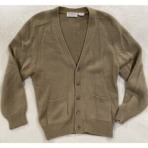 Brian MacNeil Sportswear Cardigan Sweater Men’s M Tan Button Front Classic VNeck